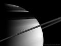5 Nisan 2015 : Saturn, Tethys, Rings, and Shadows