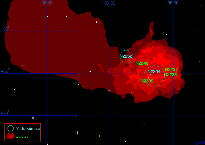 Rozet Bulutsusu'nun Haritası