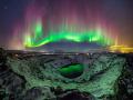 6 Mart 2017 : Rengarenk Kutup Işıkları İzlanda'nın Üzerinde